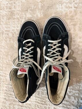 Vans Black & White High Top Skate Sneakers